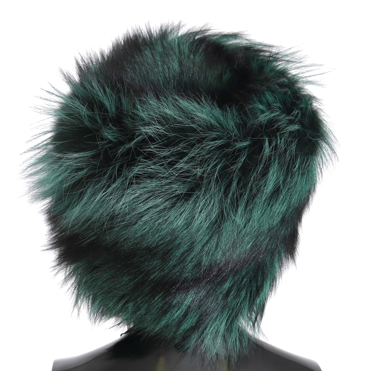 Green Black Silver Fox Fur Russian Cossack Winter Warm Cap