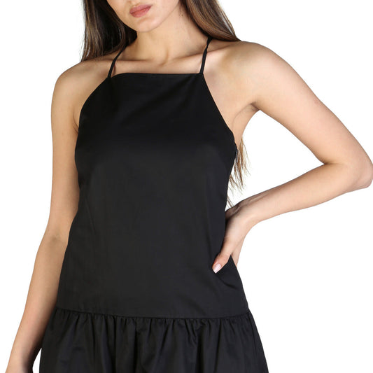 Black Sleeveless Cotton Dress
