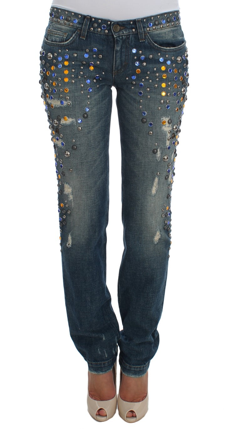 Crystal Embellished GIRLY Slim Fit Jeans