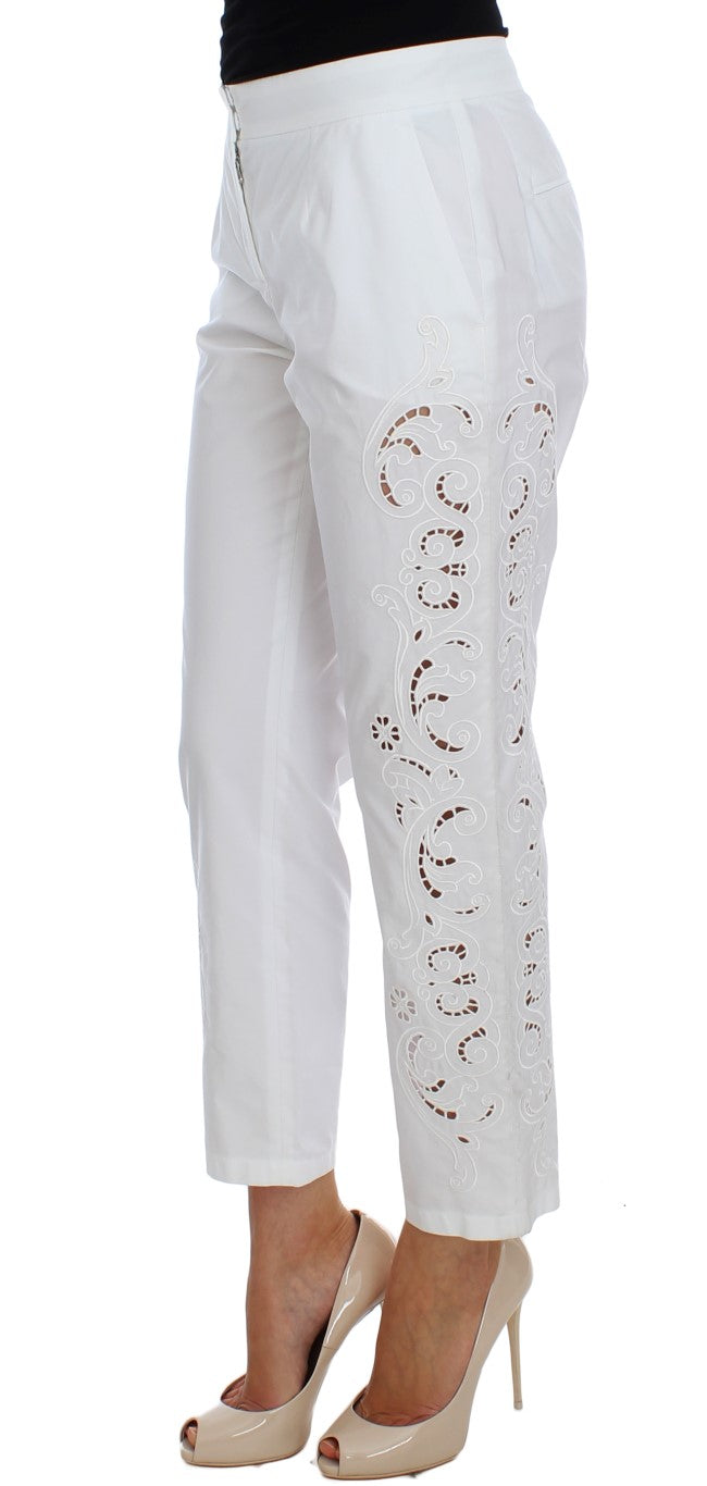 White Floral Cutout Dress Sicily Pants