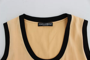 Yellow Silk Stretch Top Blouse T-shirt