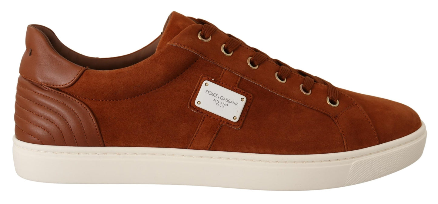 Light Brown Suede Leather Low Tops Sneakers