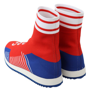 Blue Red Sorrento Logo Sneakers Sock Shoes