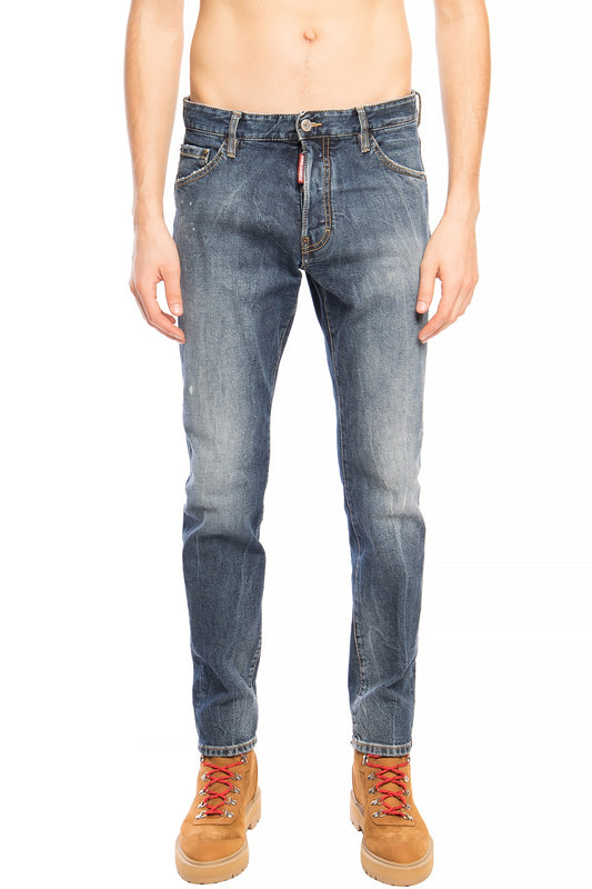Navy Blue Cotton Cool Guy Jeans