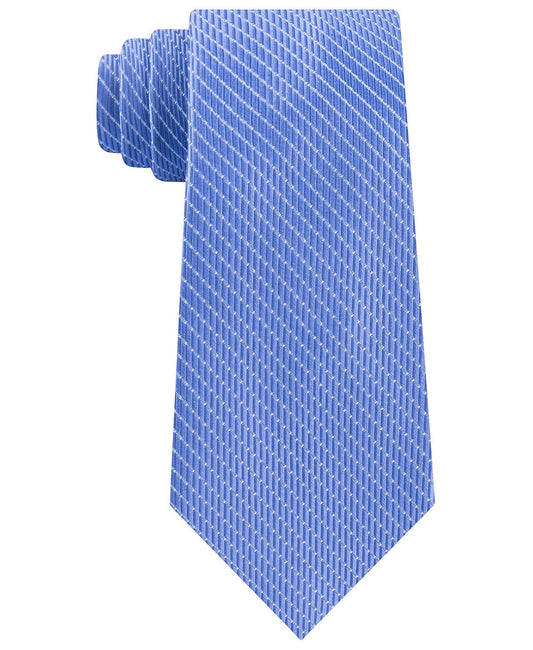 Men's Blue Classic Geometric Dash Neck Tie