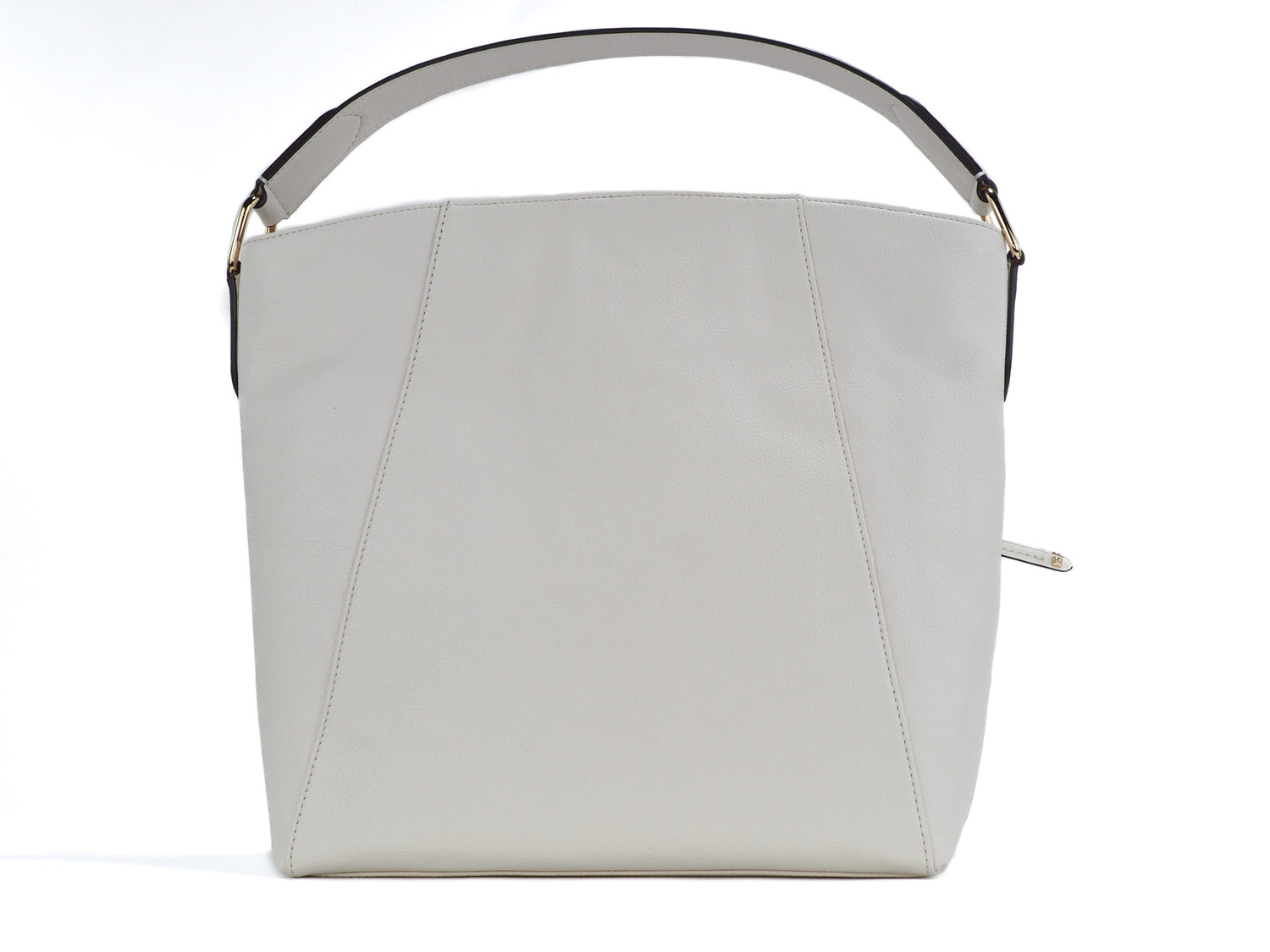 Evie Large Pebbled Leather Hobo Shoulder Bag Handbag (Light Cream)