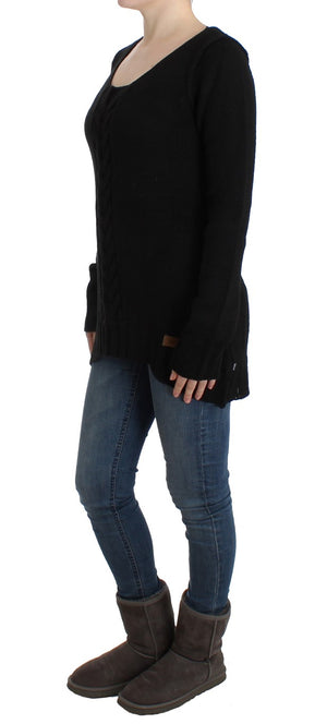 Black knitted wool sweater