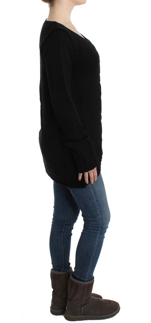 Black knitted wool sweater