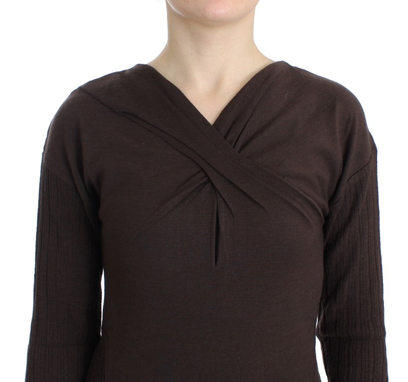 Brown knitted wool sweater