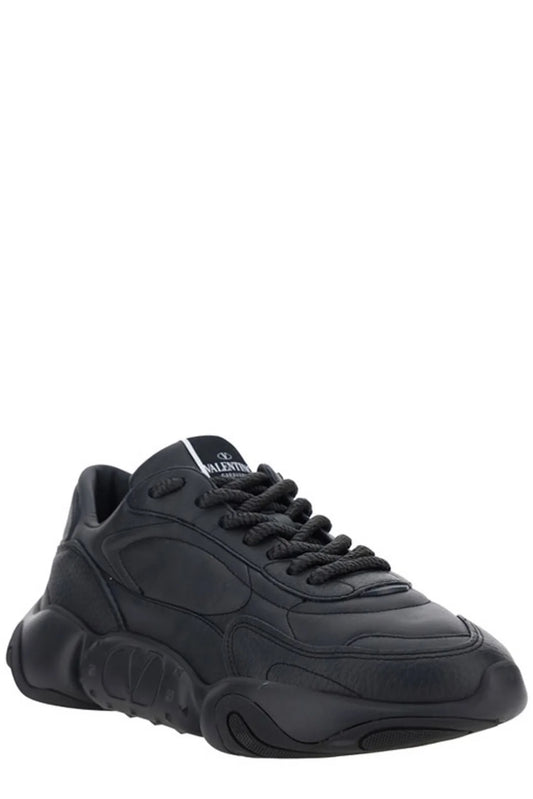 Black Calf Leather Garavani Sneakers