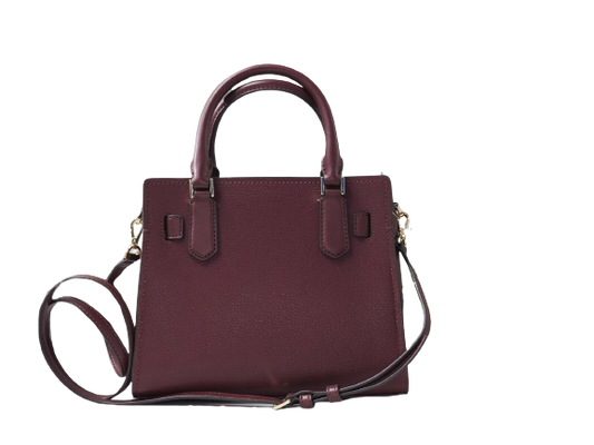 Hamilton Small Grained Leather Satchel Crossbody Bag Handbag (Merlot Solid)
