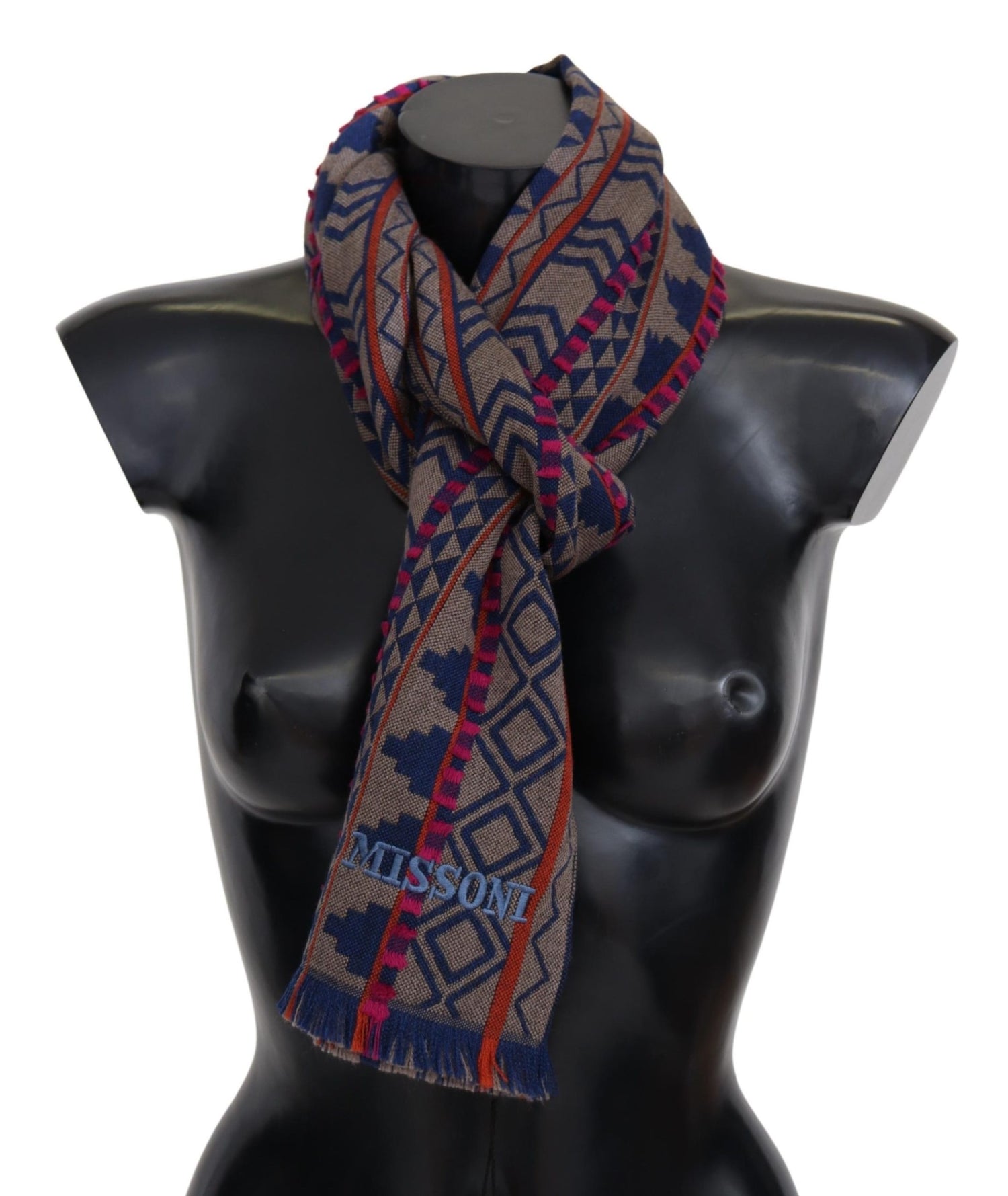 Multicolor Patterned Wool Unisex Scarf