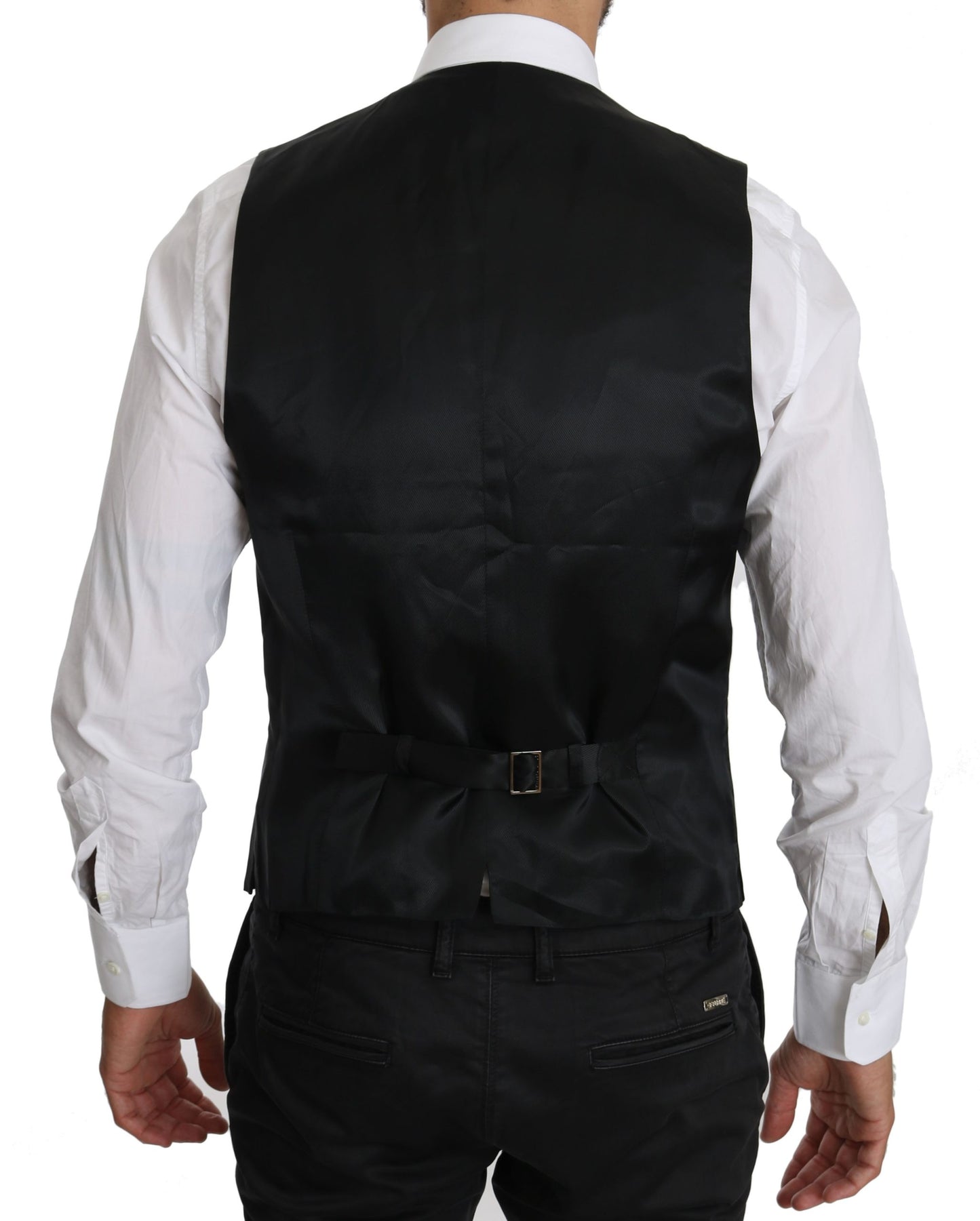 Black Waistcoat Formal Gilet Dress Wool  Vest
