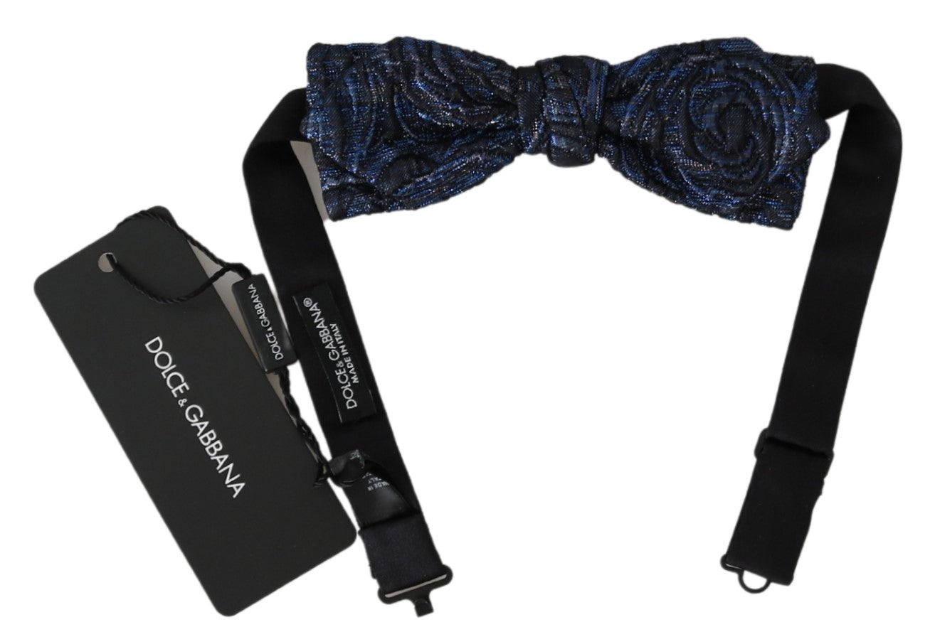 Blue Jacquard Adjustable Neck Papillon Bow Tie