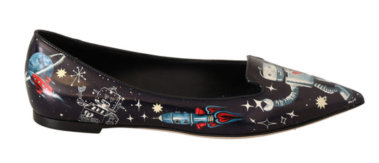 Black Outer Space Ballerina Loafers