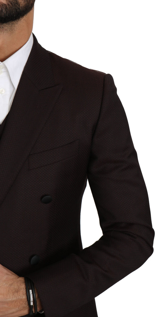 Bordeaux Wool Slim 3 Piece MARTINI Suit