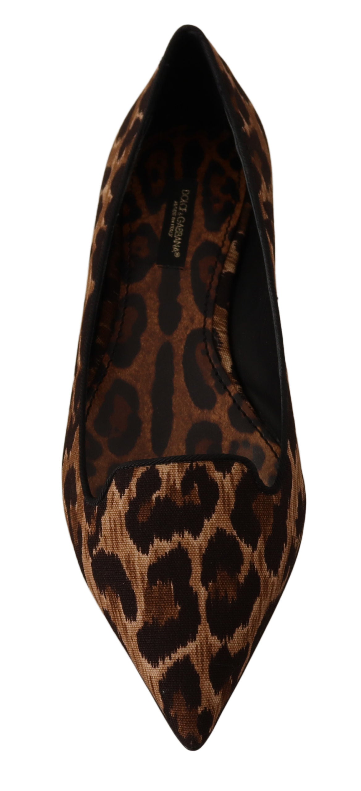 Brown Leopard Cotton Ballerina Loafers Shoes