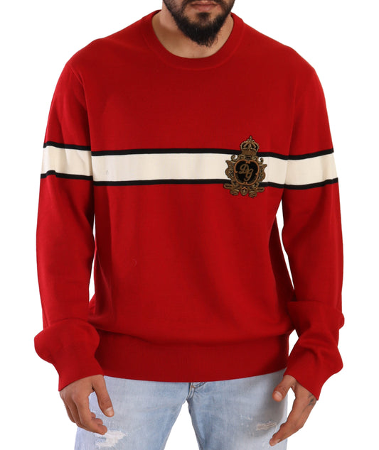 Red DG Heraldic Crown Wool Pullover Sweater