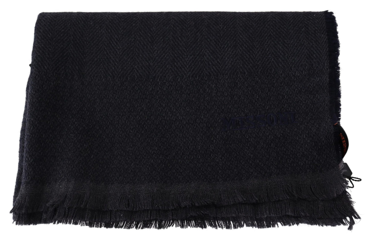 Black 100% Wool Knit Unisex Scarf