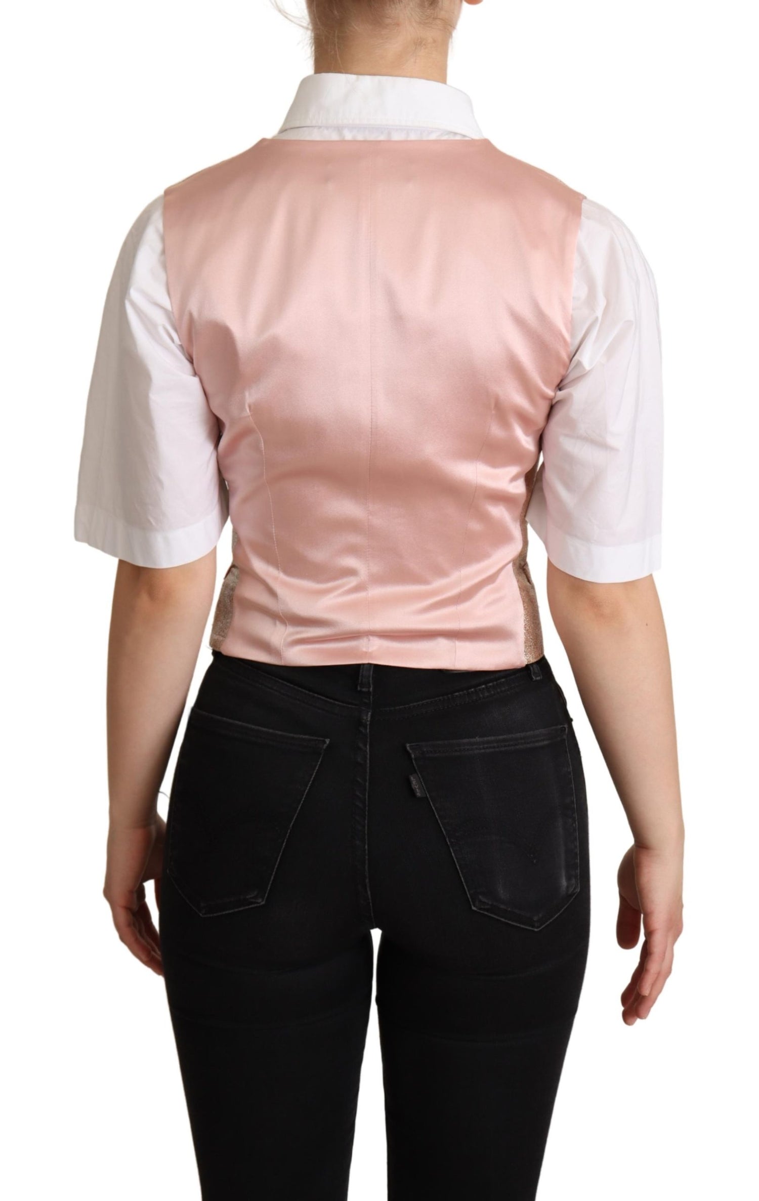 Pink Waistcoat Stripe Waistcoat Vest Top