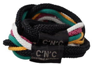 Multicolor Rope Leather Rustic Hook Buckle Belt