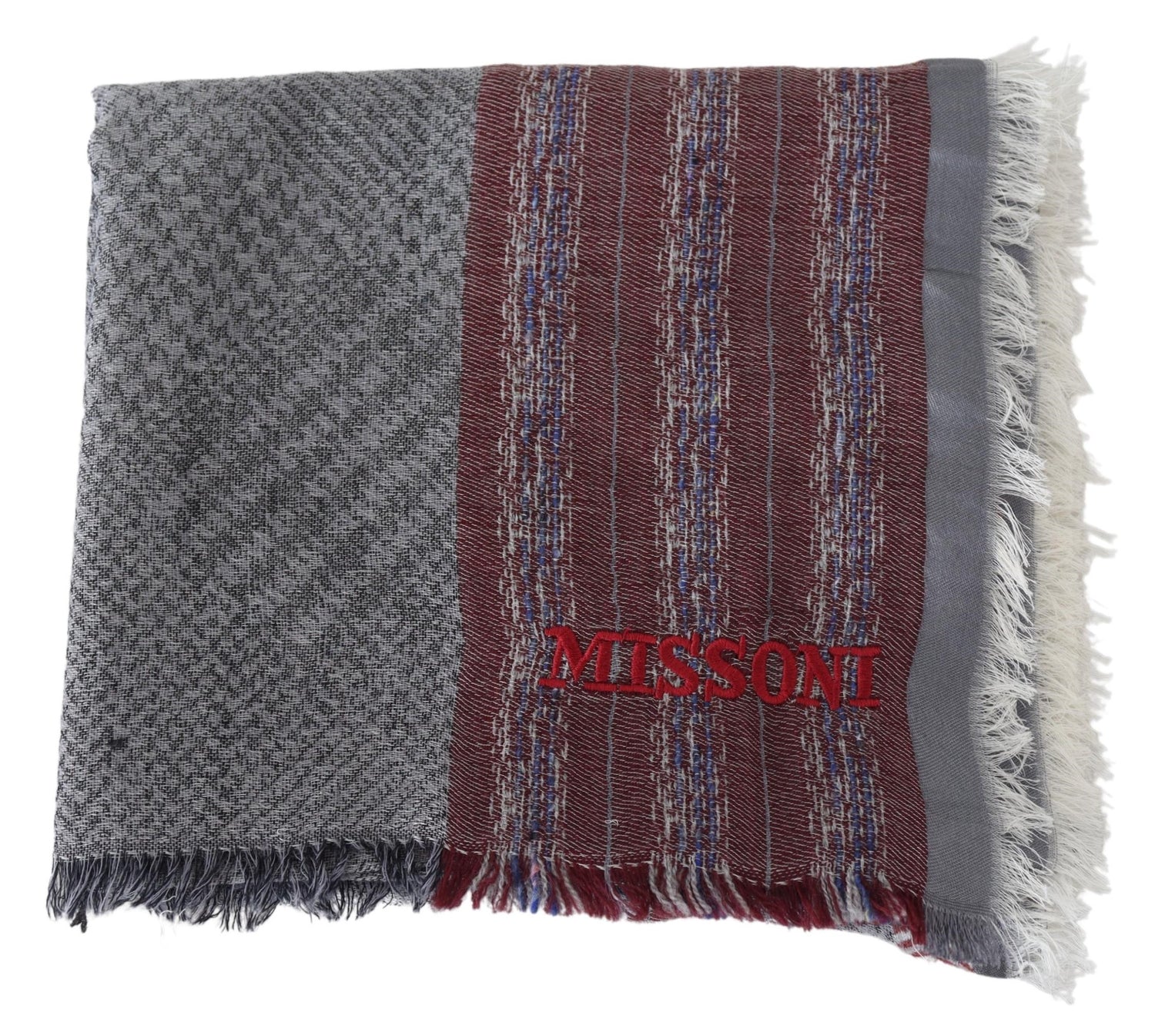 Multicolor Wool Blend Patterned Unisex Neck Scarf