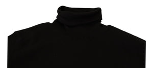 Black Pullover Silk Cashmere Turtleneck Sweater