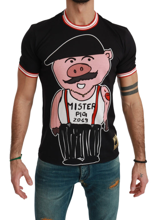 Black Cotton Top 2019 Year of the Pig T-shirt