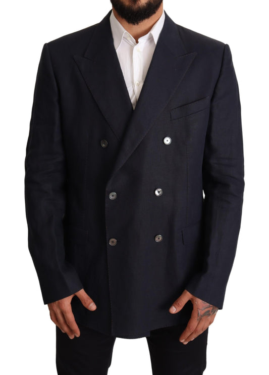 Blue Linen TAORMINA Jacket Coat Blazer