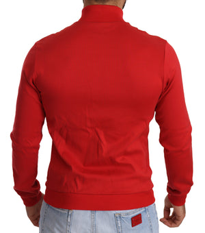 Red DG Motor Club Zipper Stretch Sweater
