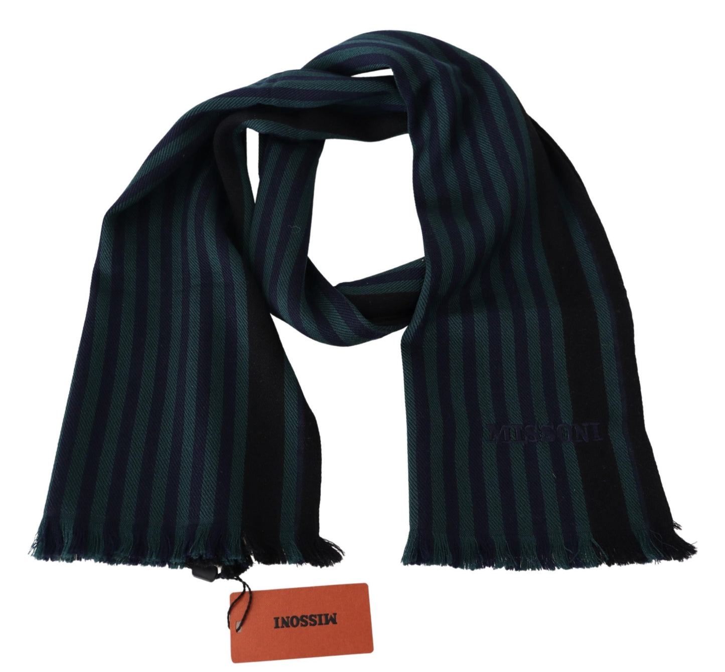 Multicolor Striped Wool Unisex Neck Wrap Shawl