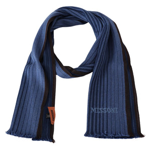 Blue Wool Knit Unisex Neck Wrap Shawl