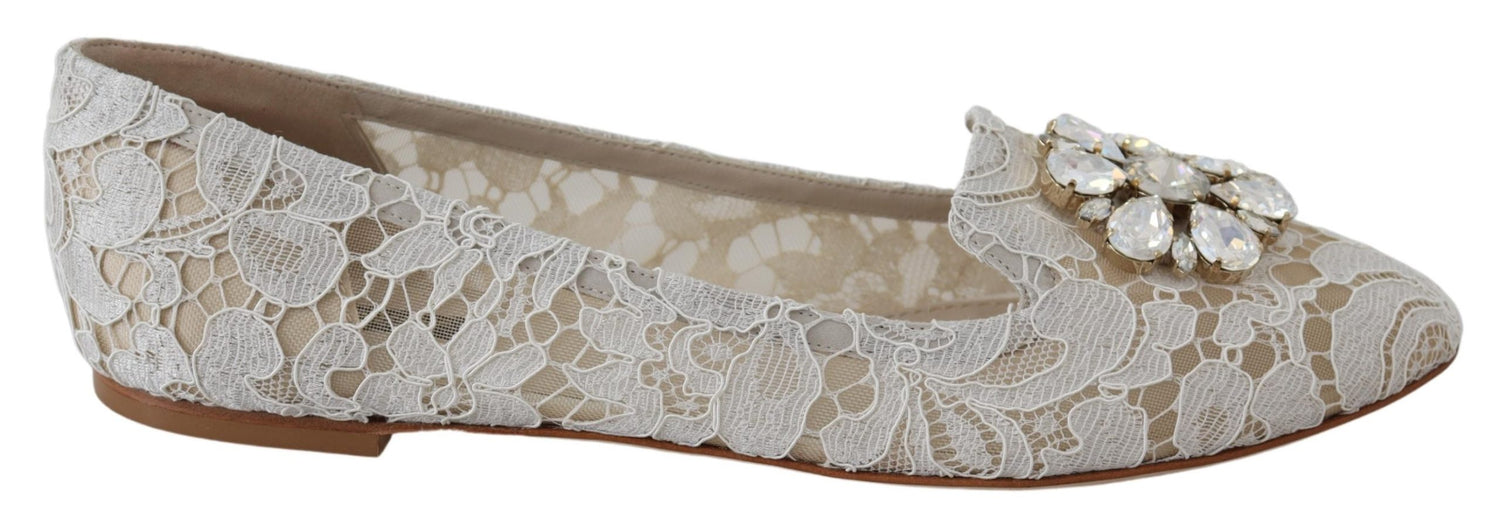 Ballerinas Flats White Floral Lace Shoes