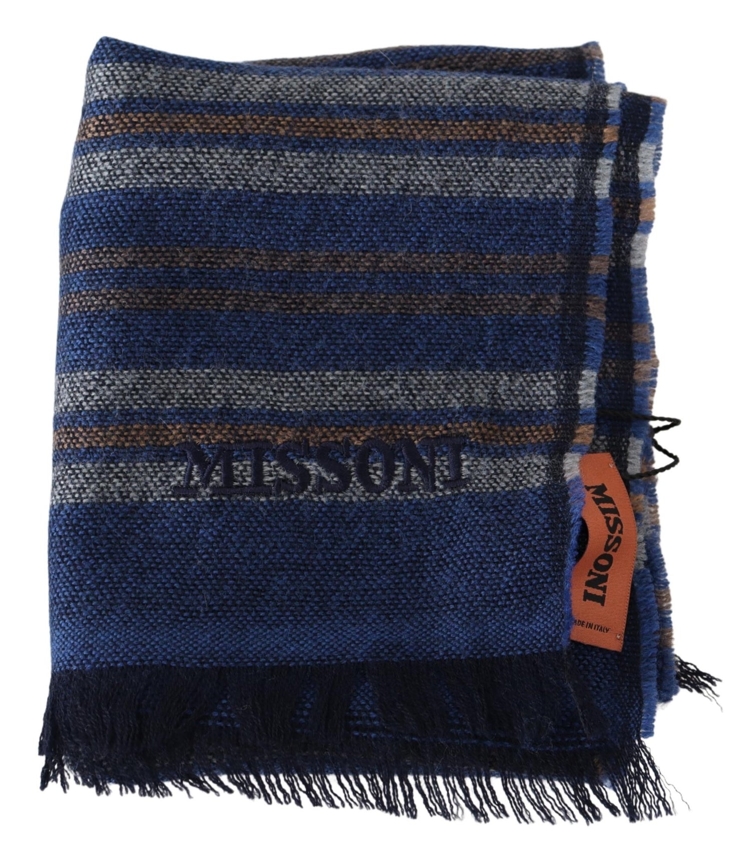 Multicolor Wool Striped Unisex Neck Wrap Scarf