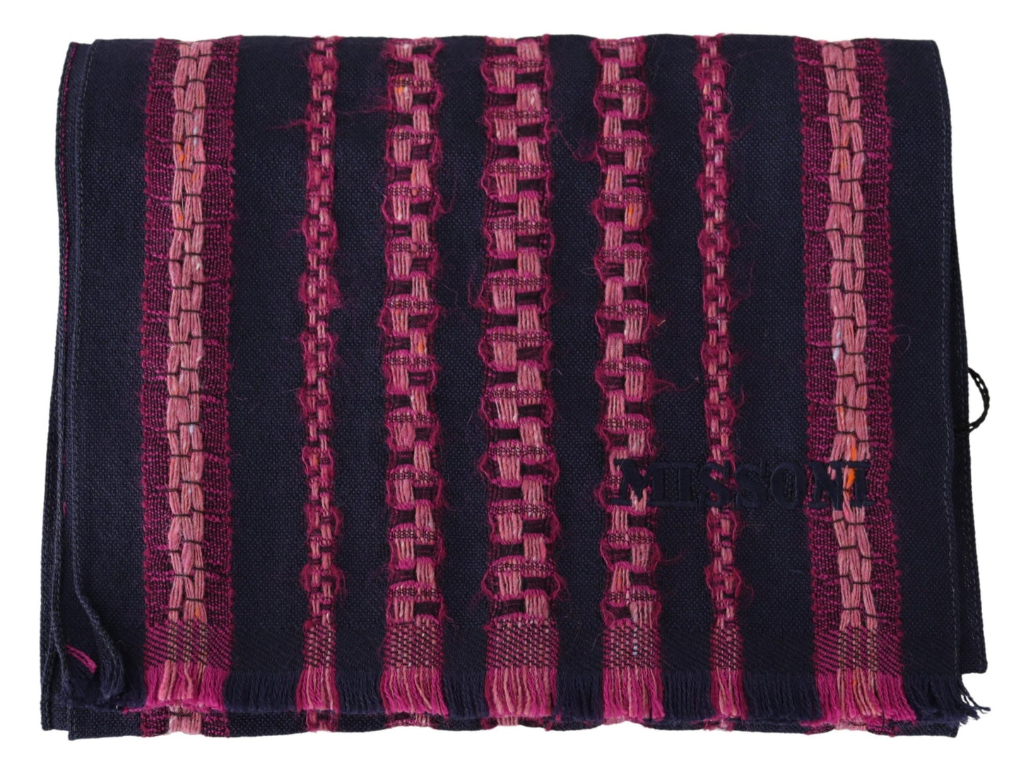 Black Pink Patterned Wool Unisex Neck Wrap Shawl