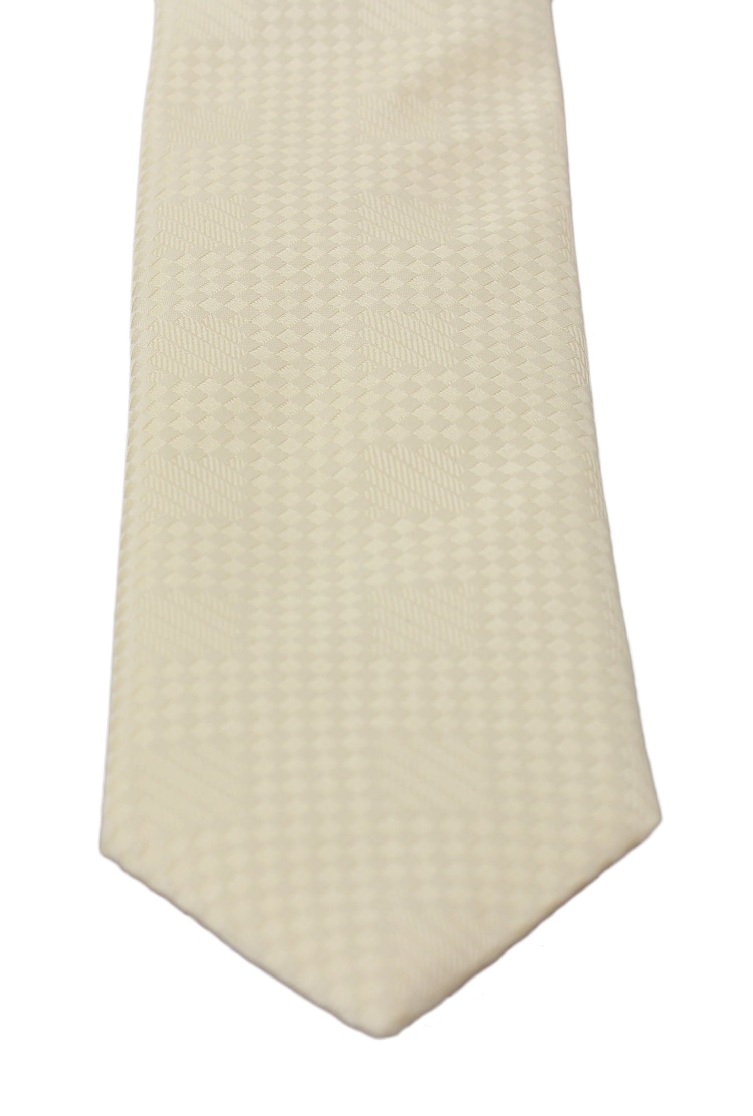 Cream Beige Pattern Classic Mens Slim Necktie Tie