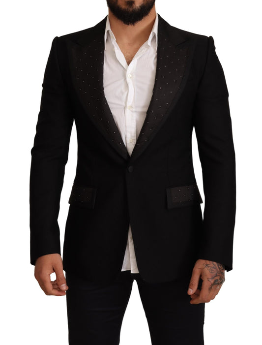 Black Wool Slim Fit Coat Blazer Jacket