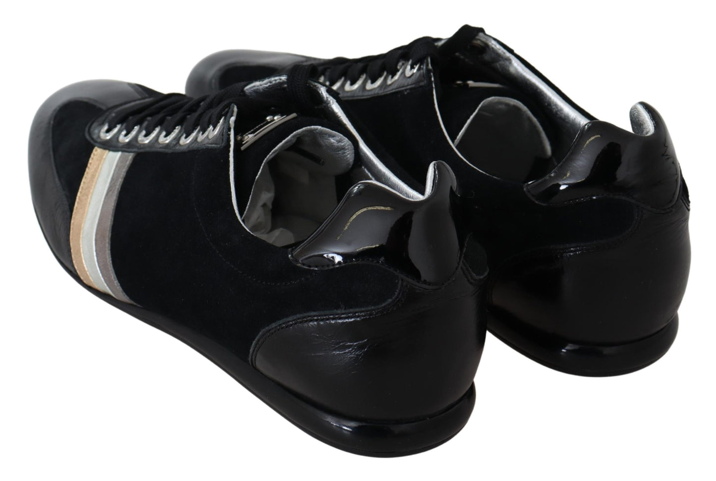 Black Logo Leather Casual Mens Scarpe Sneakers