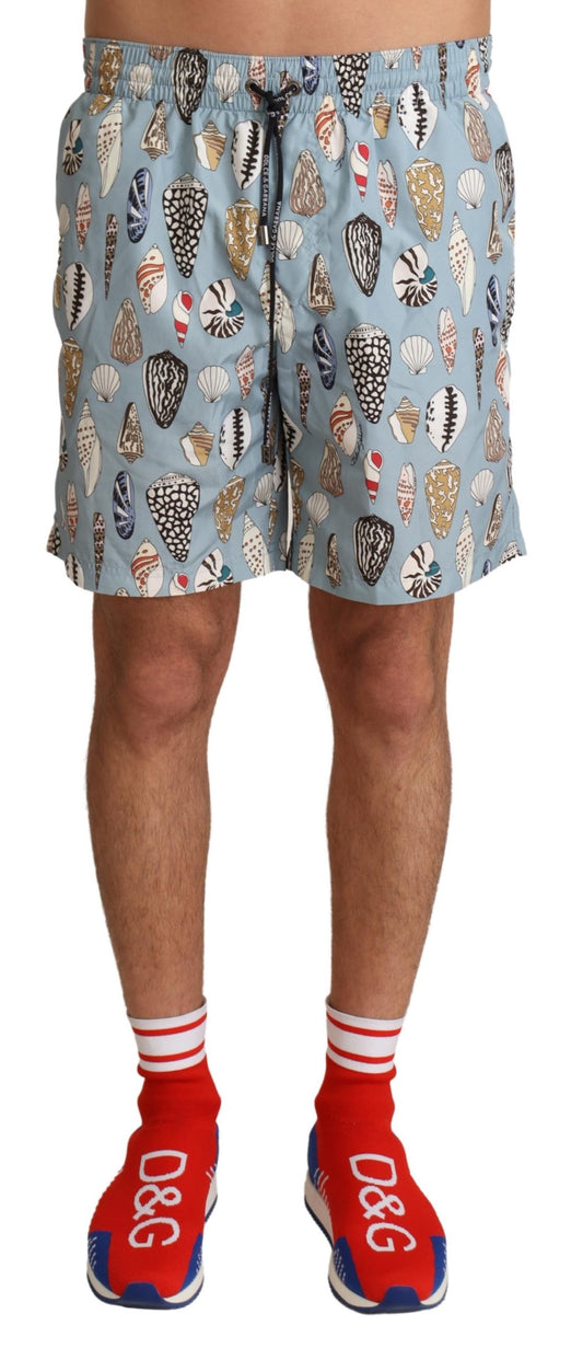 Blue Seashell Beachwear Swimwear Shorts