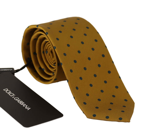 Yellow Polka Dot Classic Mens 6cm Necktie Accessory  Tie