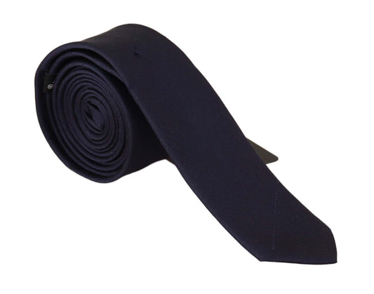 Navy Blue 100% Silk Slim Mens 4cm Necktie Accessory Tie