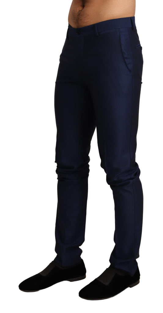 Navy Blue Wool Dress Formal Slim Trouser Pants