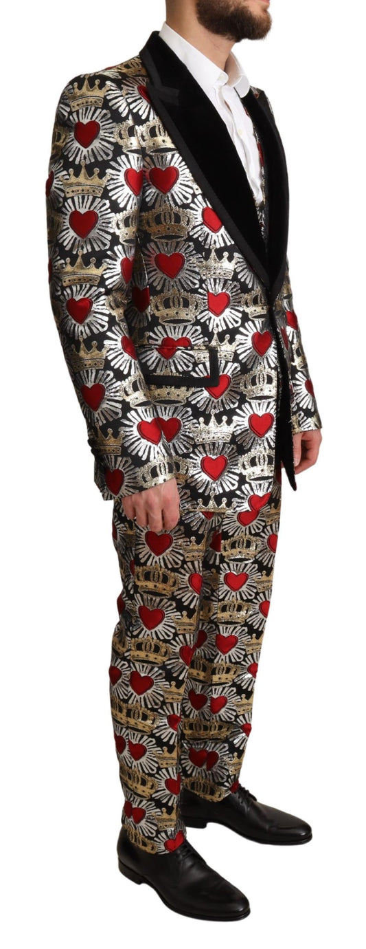 Red Gold Heart Crown Slim 3 Suit