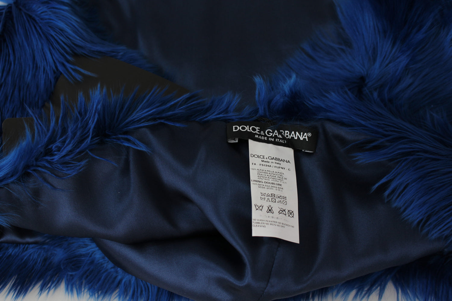 Scarf Blue Alpaca Leather Fur Neck Wrap Shawl