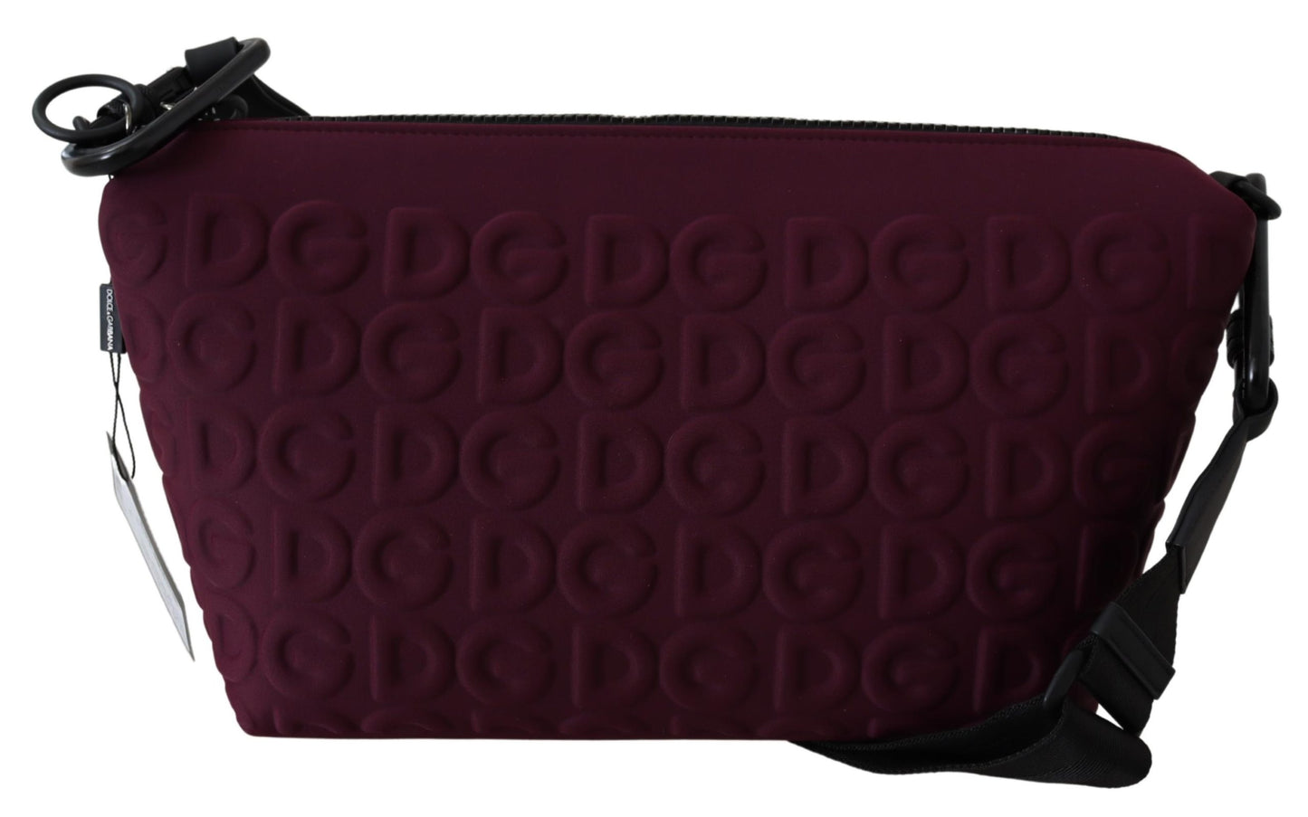 Maroon DG Logo Embossed Crossbody Neoprene Bag