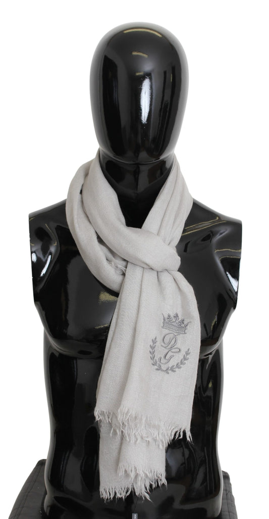 Scarf Off White DG Crown Embroidery Neck Wrap