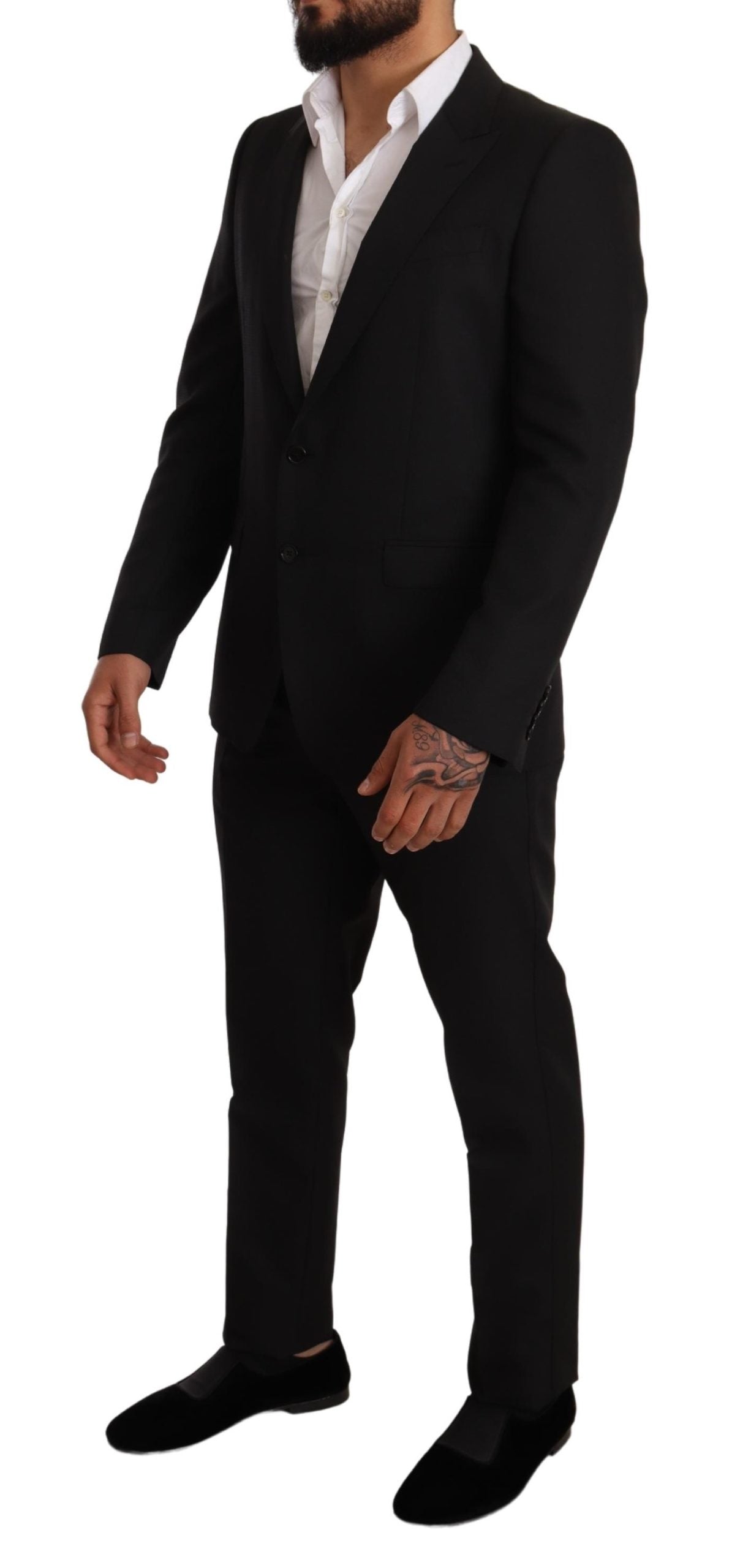 Black Fantasy Slim Fit Wool MARTINI Suit