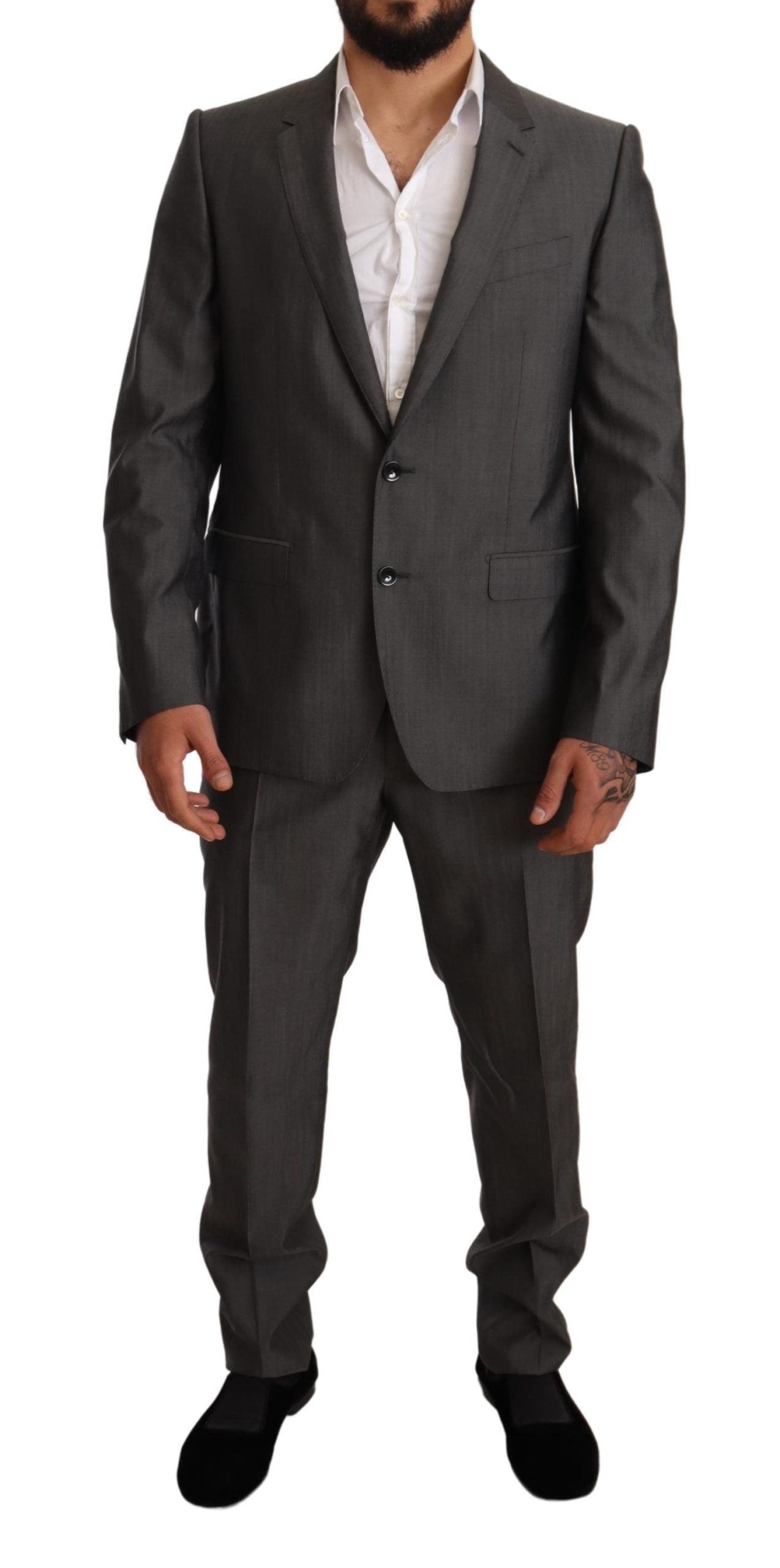 Gray Metallic MARTINI Slim Fit Set Suit