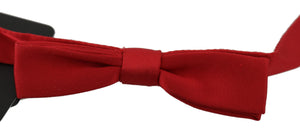 Red 100% Silk Slim Adjustable Neck Papillon Bow Tie