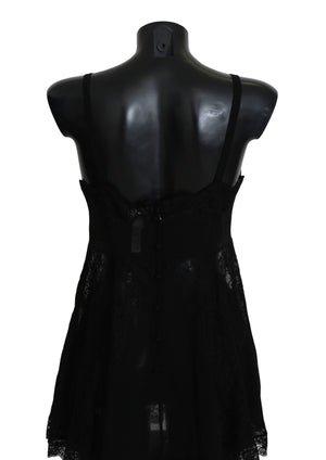 Black Silk Lace Dress Lingerie Chemisole